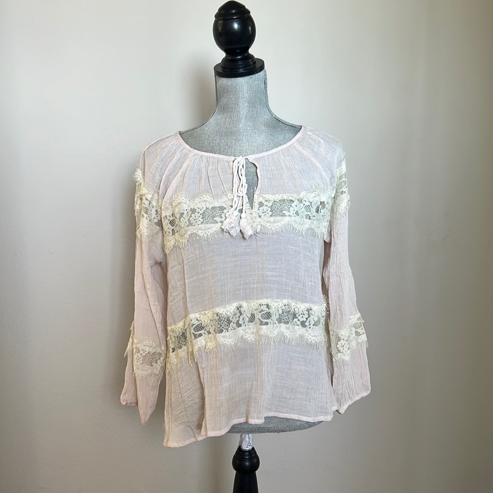 Ark & co Beige pink blouse